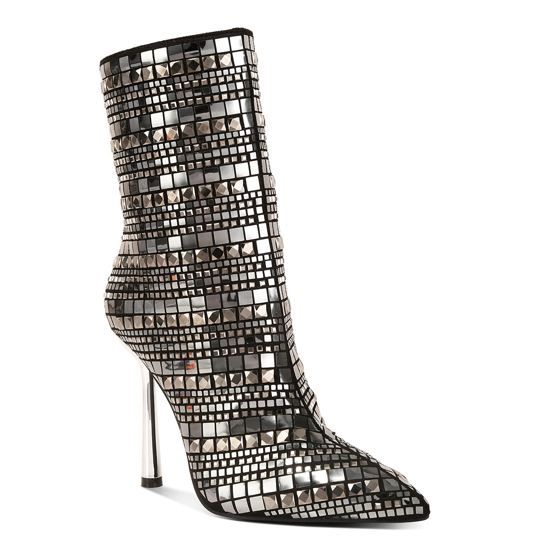 Mirror Embellished Stiletto Boots