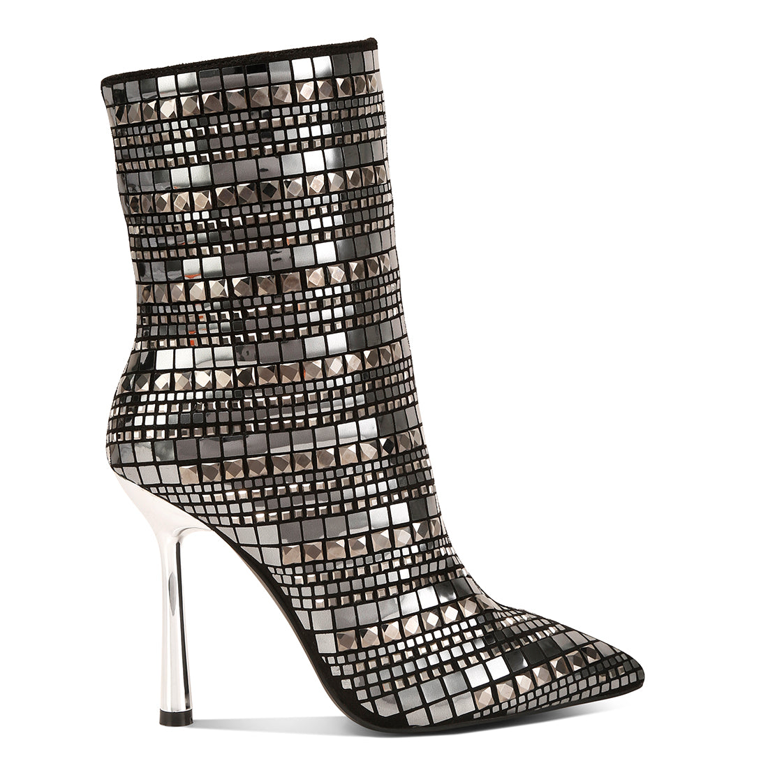 Mirror Embellished Stiletto Boots
