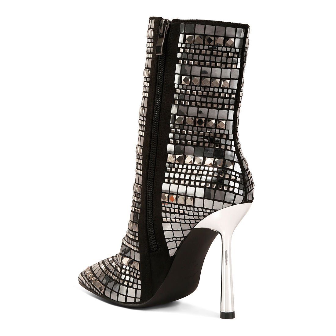 Mirror Embellished Stiletto Boots