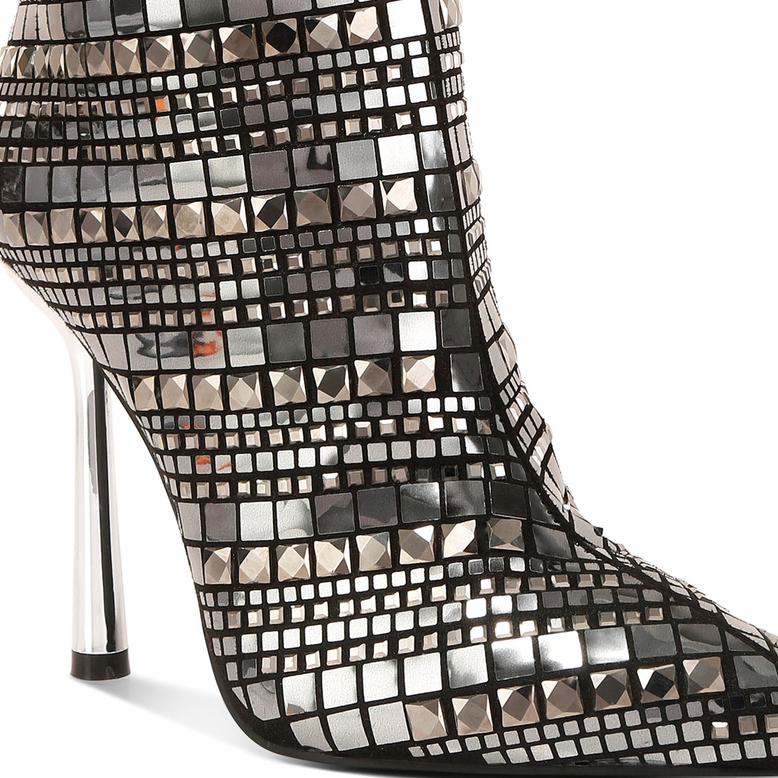 Mirror Embellished Stiletto Boots