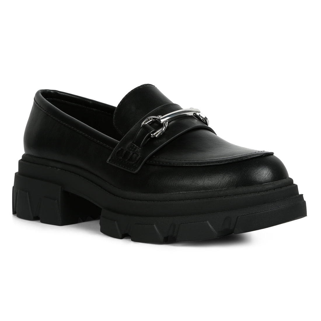 embellished chunky platform loafers#color_black