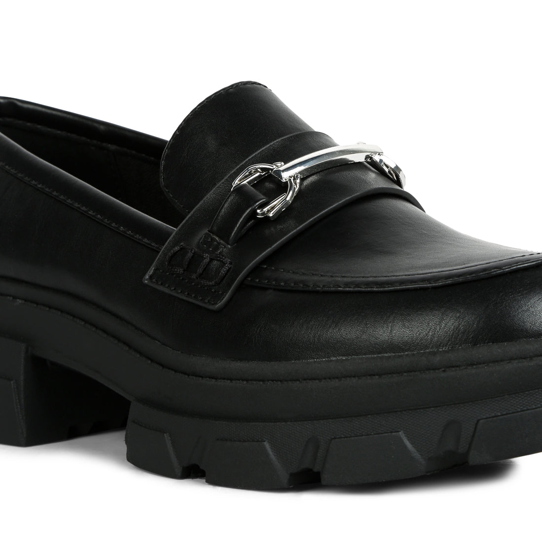embellished chunky platform loafers#color_black