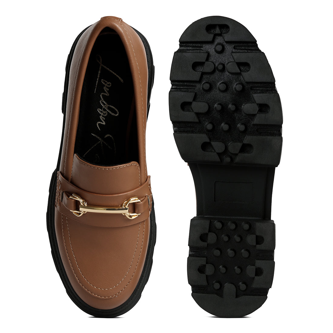 embellished chunky platform loafers#color_tan