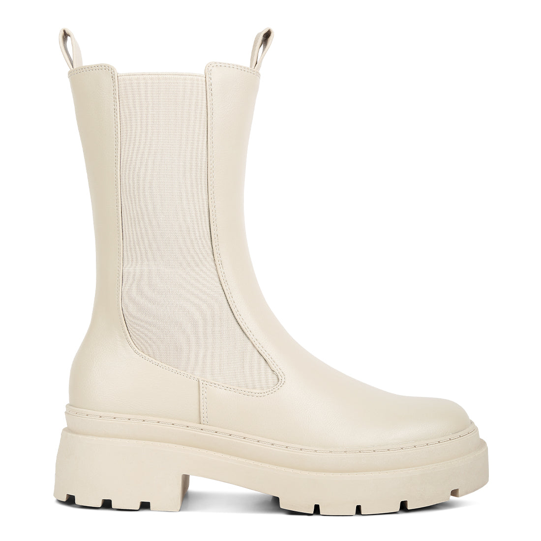 elasticated gussets lug sole boots#color_beige