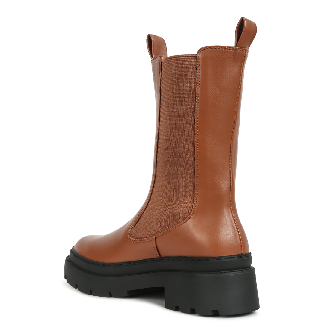 elasticated gussets lug sole boots#color_tan