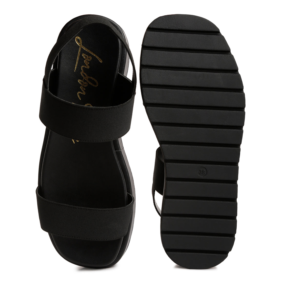 Black Chunky Flatform Sandals