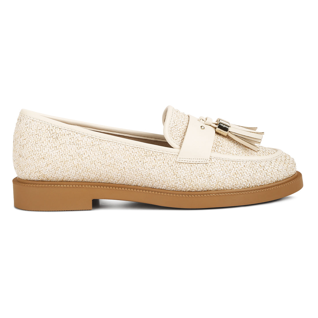 tassle detail raffia loafers#color_cream