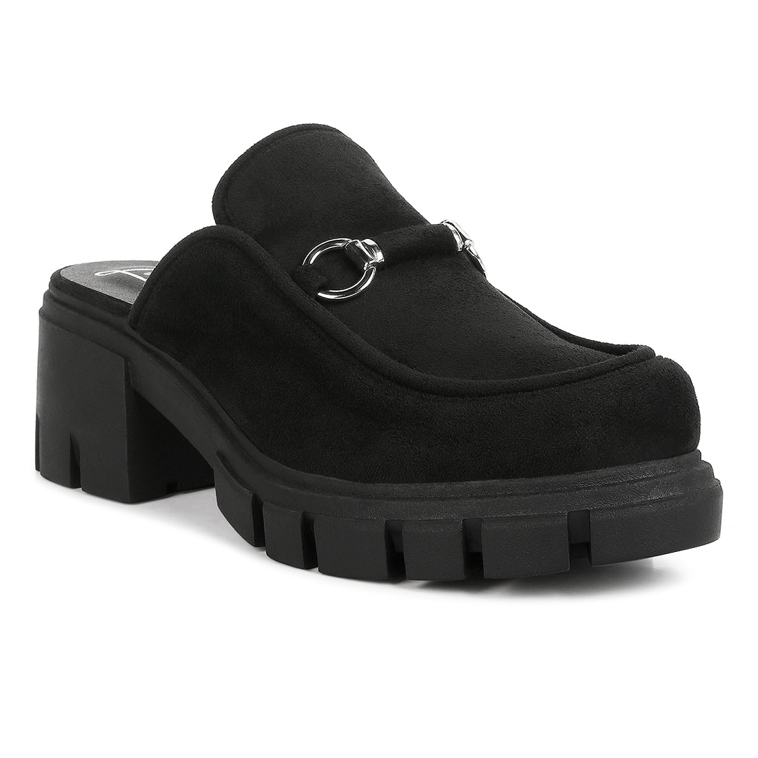 velvet slip on mule#color_black