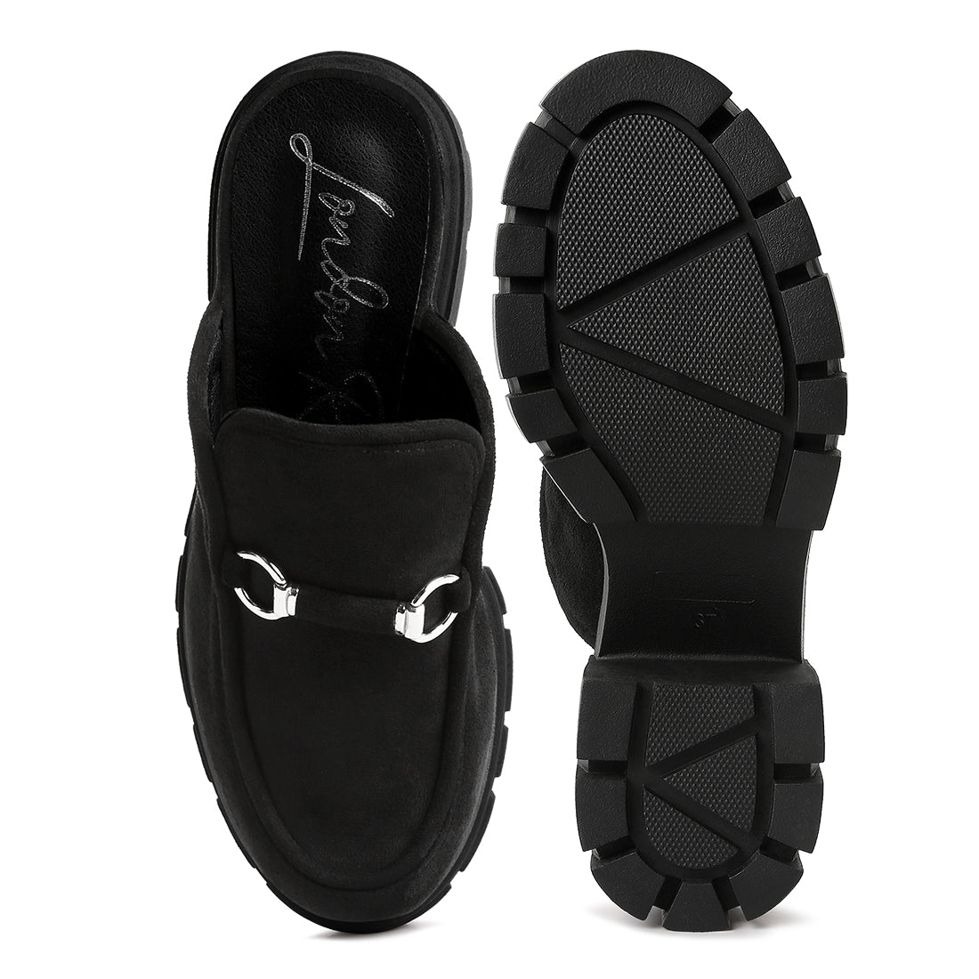 velvet slip on mule#color_black