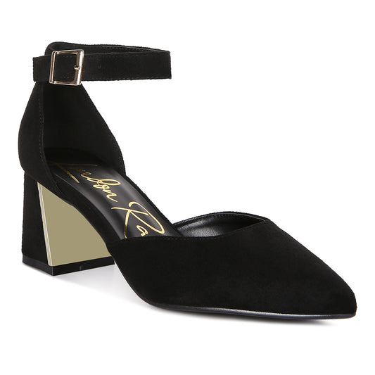 metallic accent angle heeled sandals#color_black