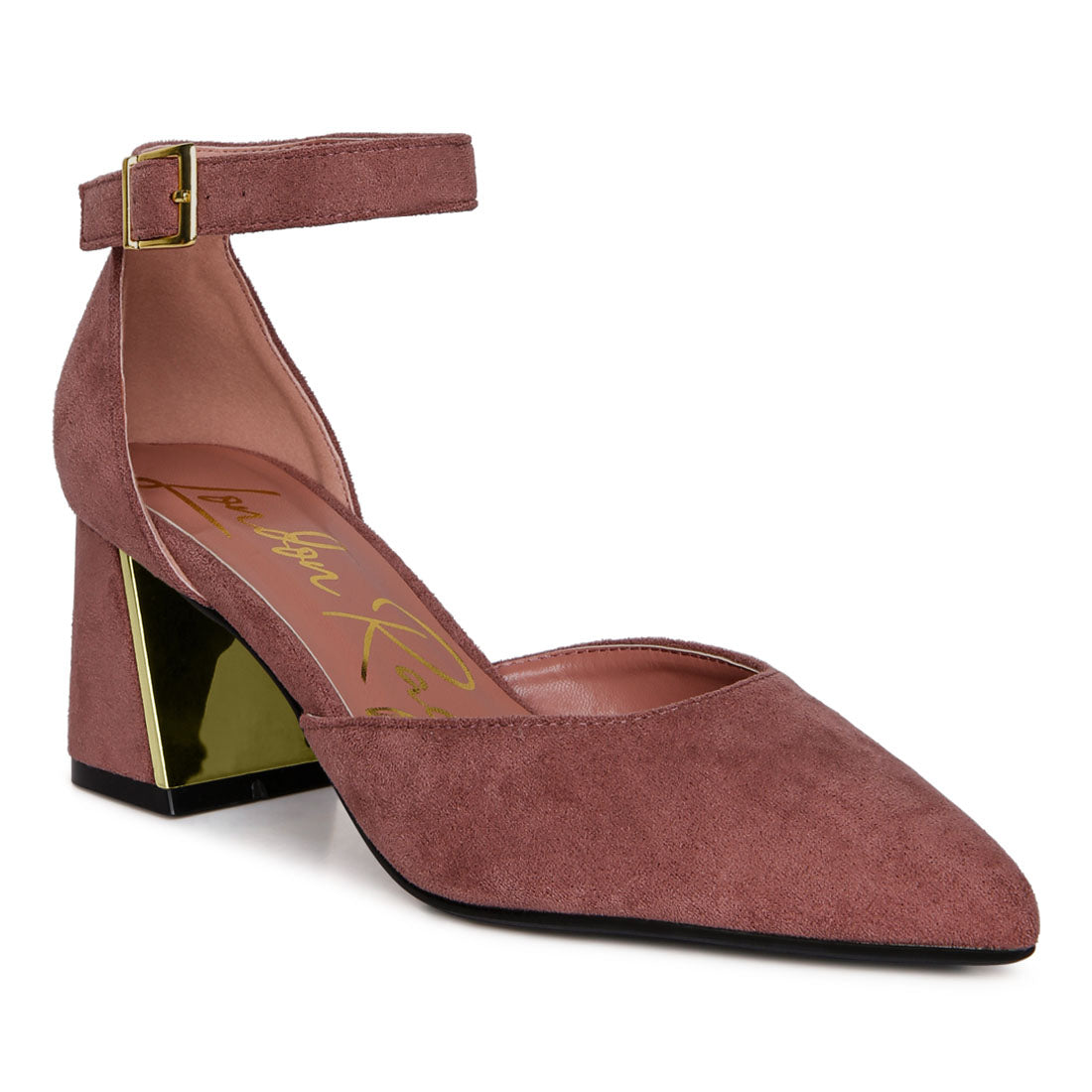 metallic accent angle heeled sandals#color_blush