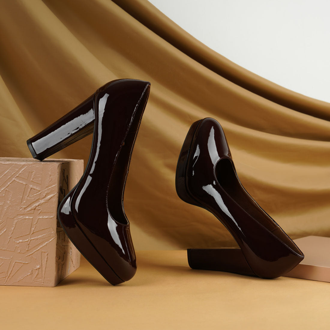 patent pu pump#color_brown