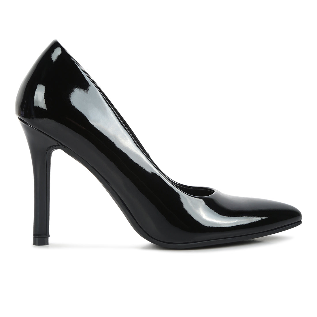 pointed toe stiletto pumps#color_black
