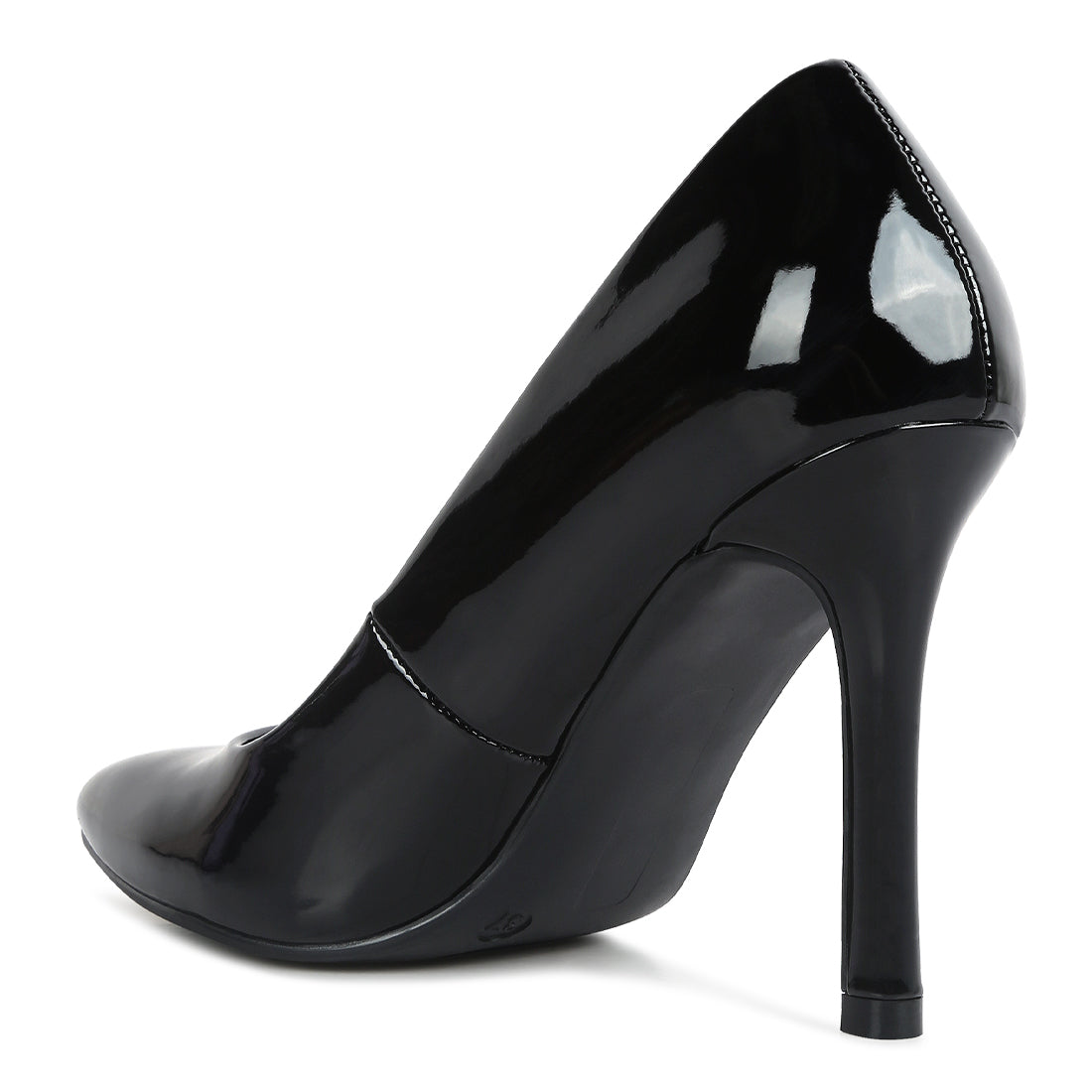 pointed toe stiletto pumps#color_black