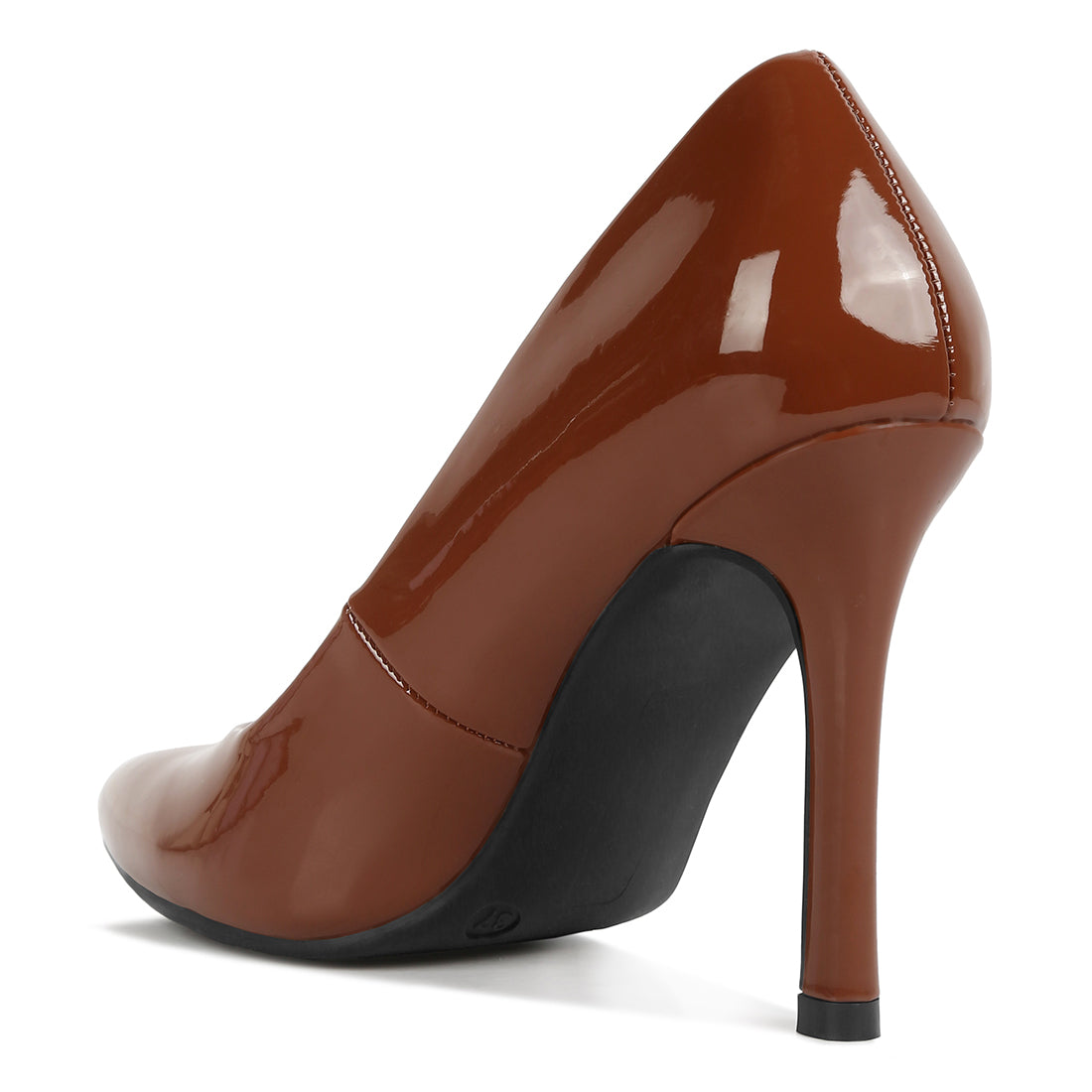 pointed toe stiletto pumps#color_tan