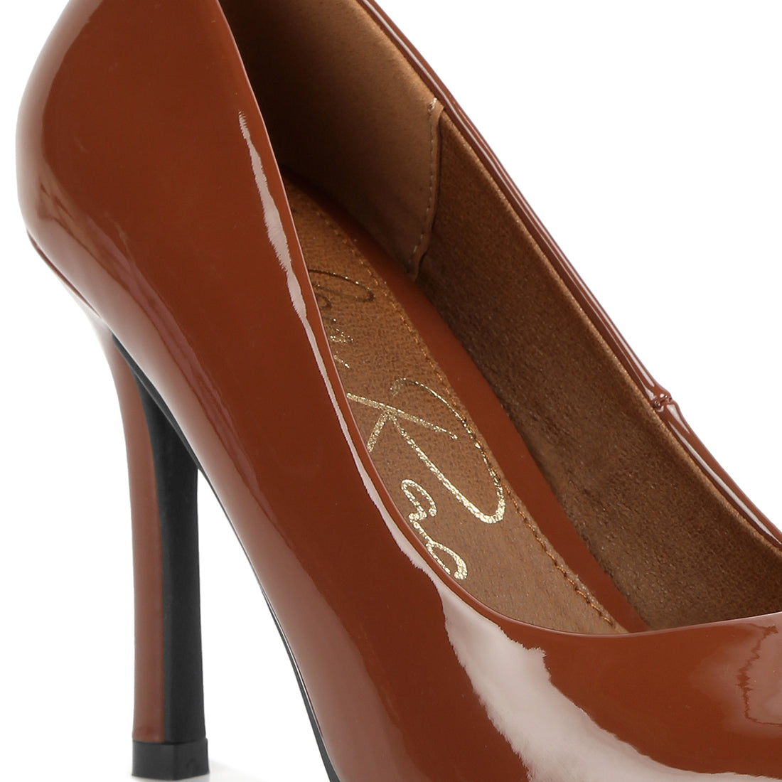 pointed toe stiletto pumps#color_tan