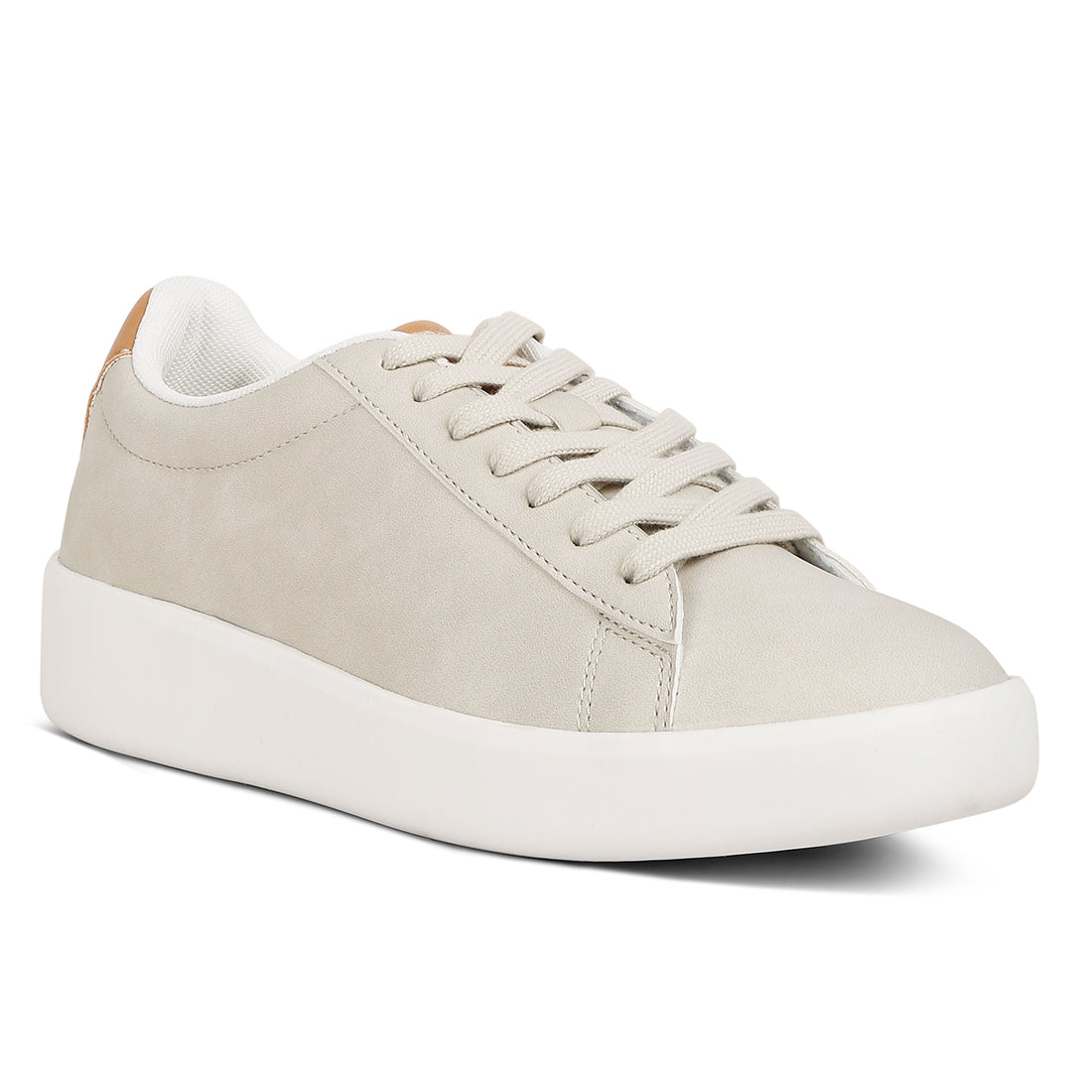 lace up casual sneakers#color_beige