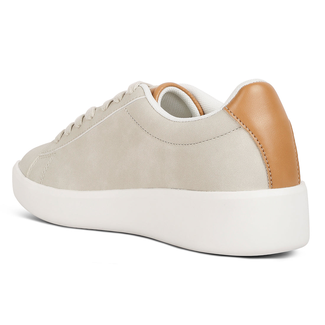 lace up casual sneakers#color_beige