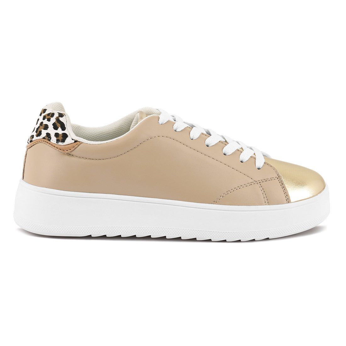 metallic accent sneakers#color_tan