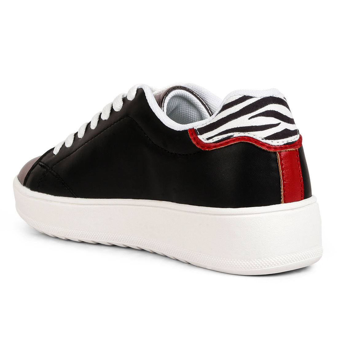 metallic accent sneakers#color_black