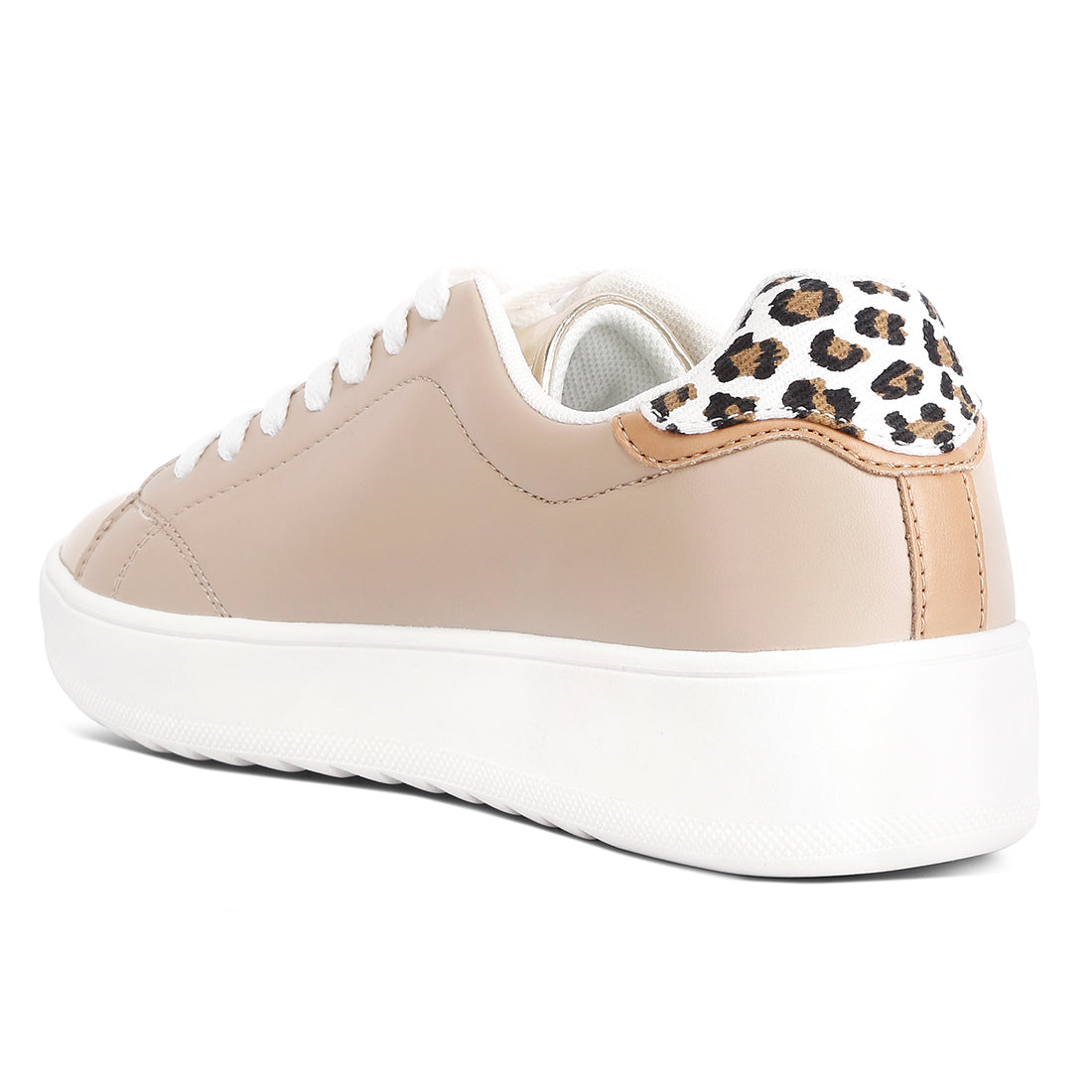 metallic accent sneakers#color_tan