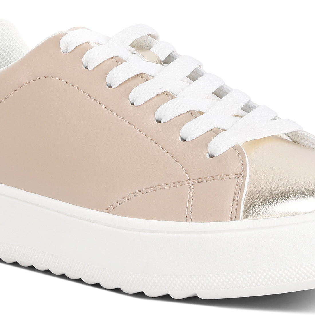 metallic accent sneakers#color_tan