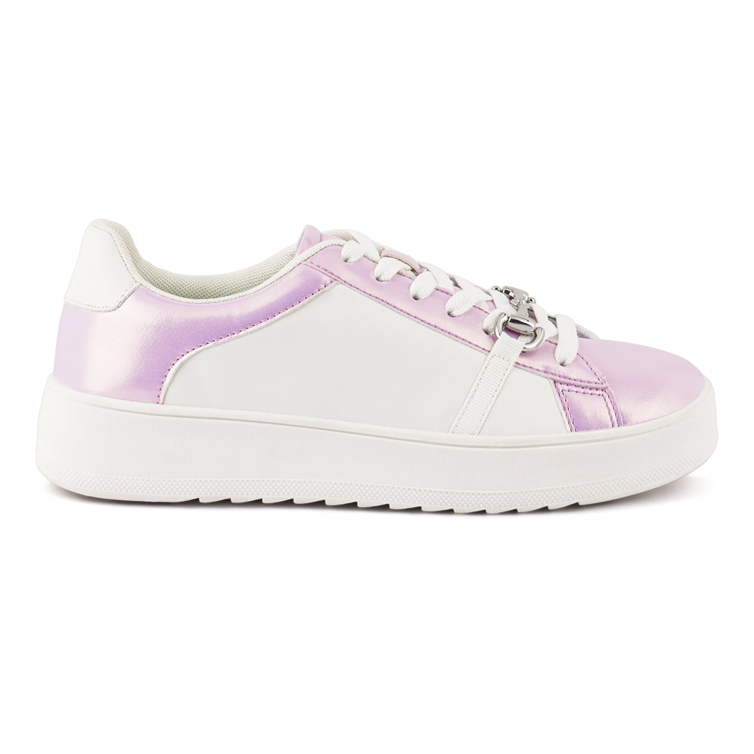 contrasting metallic sneakers#color_pink