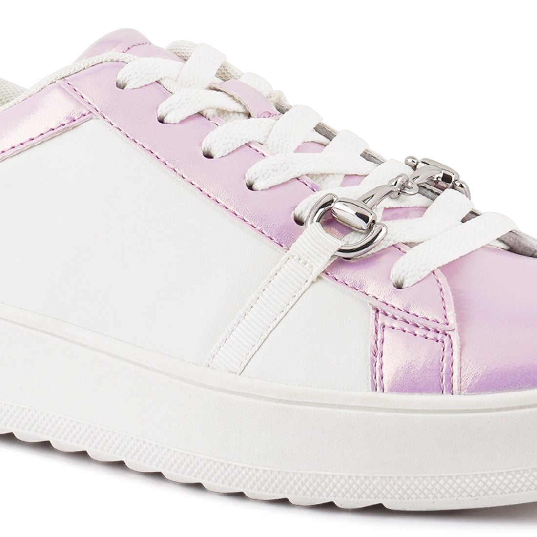 contrasting metallic sneakers#color_pink