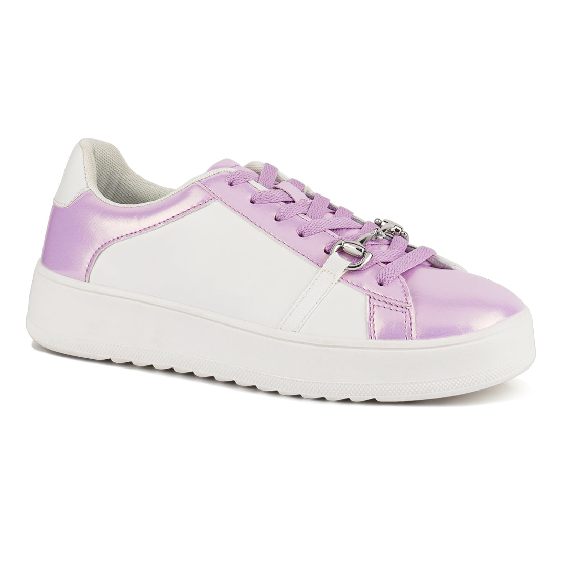 contrasting metallic sneakers#color_pink