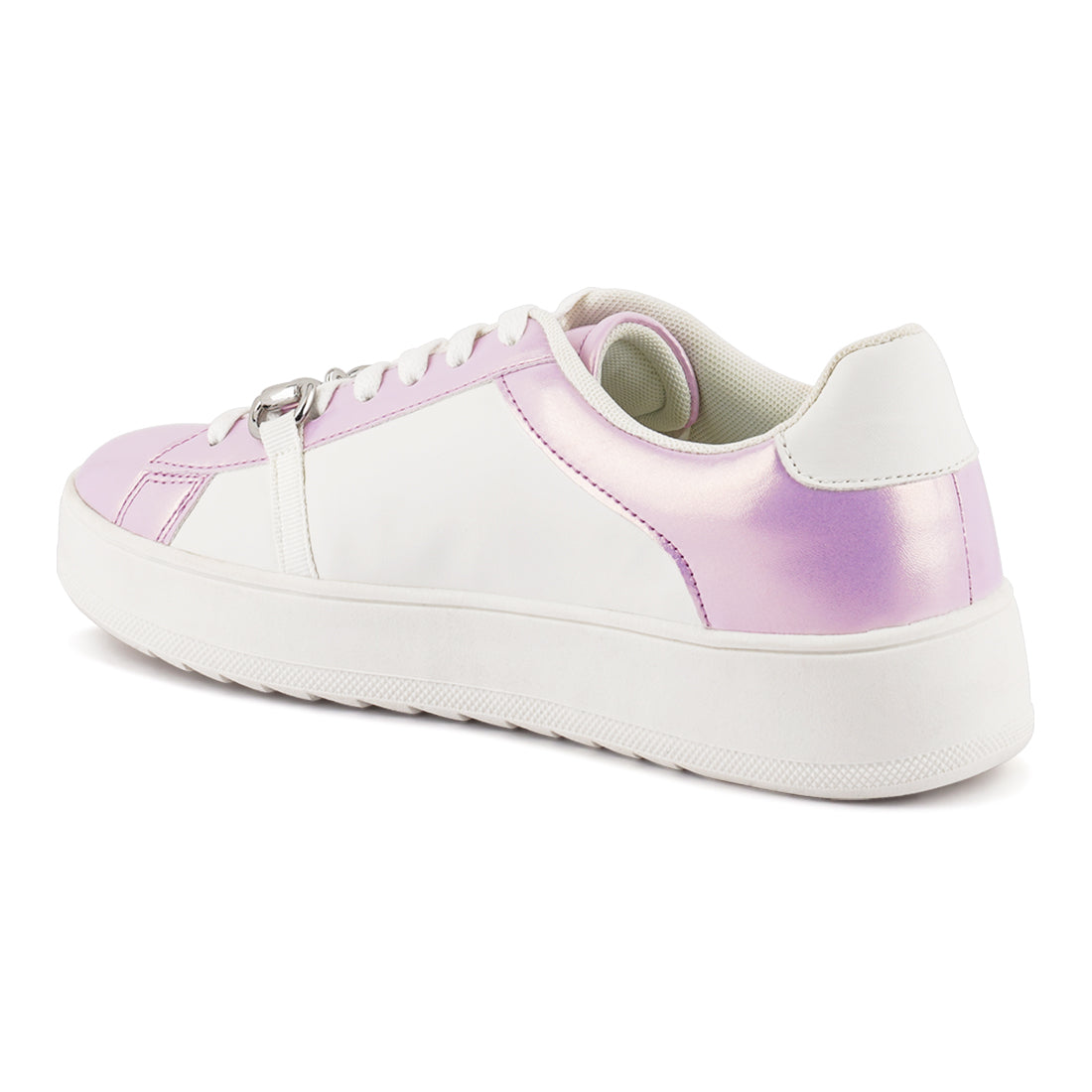 contrasting metallic sneakers#color_pink