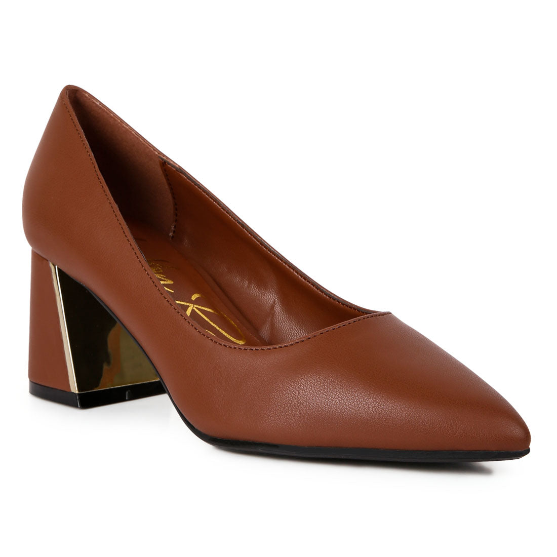 block heel pumps#color_brown