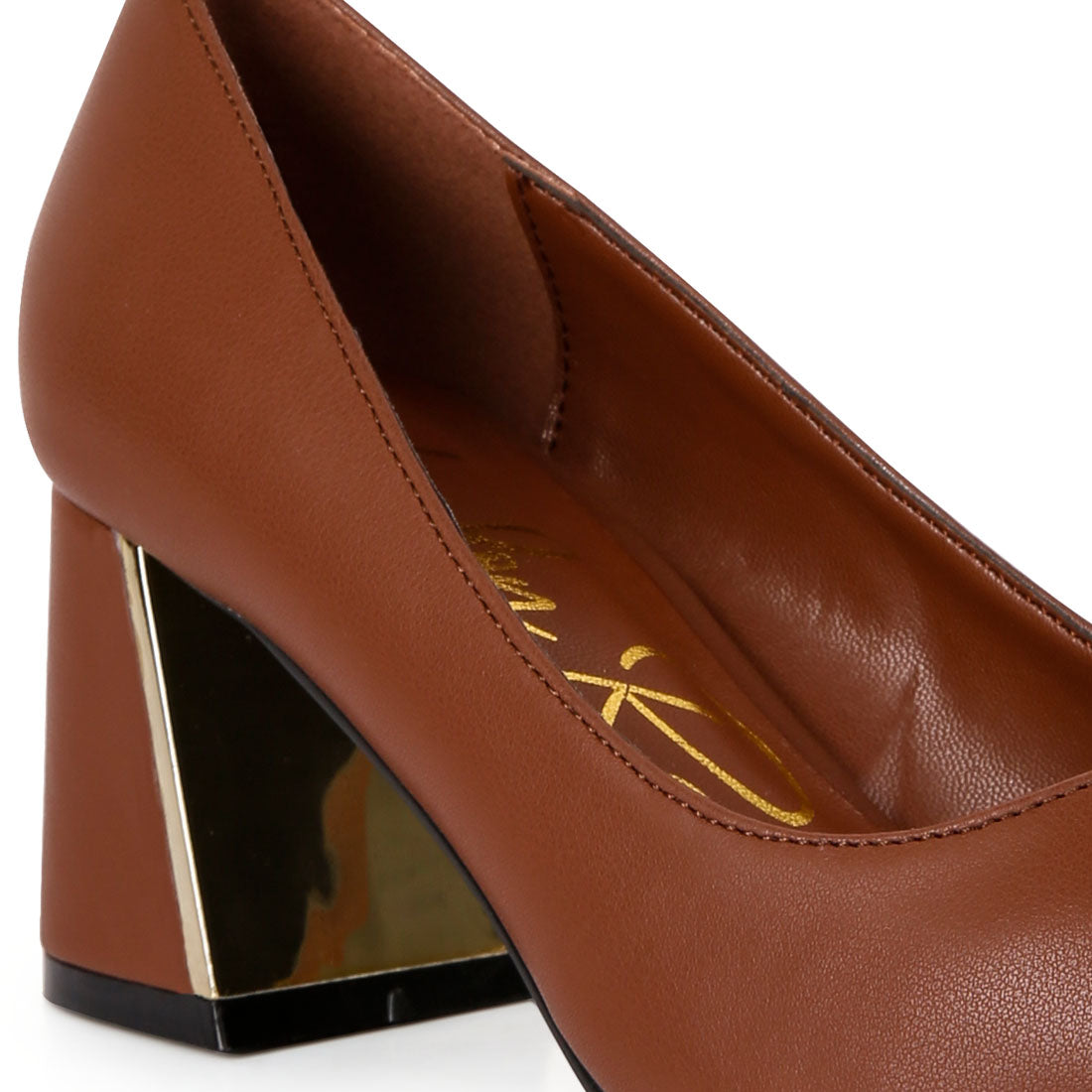 block heel pumps#color_brown