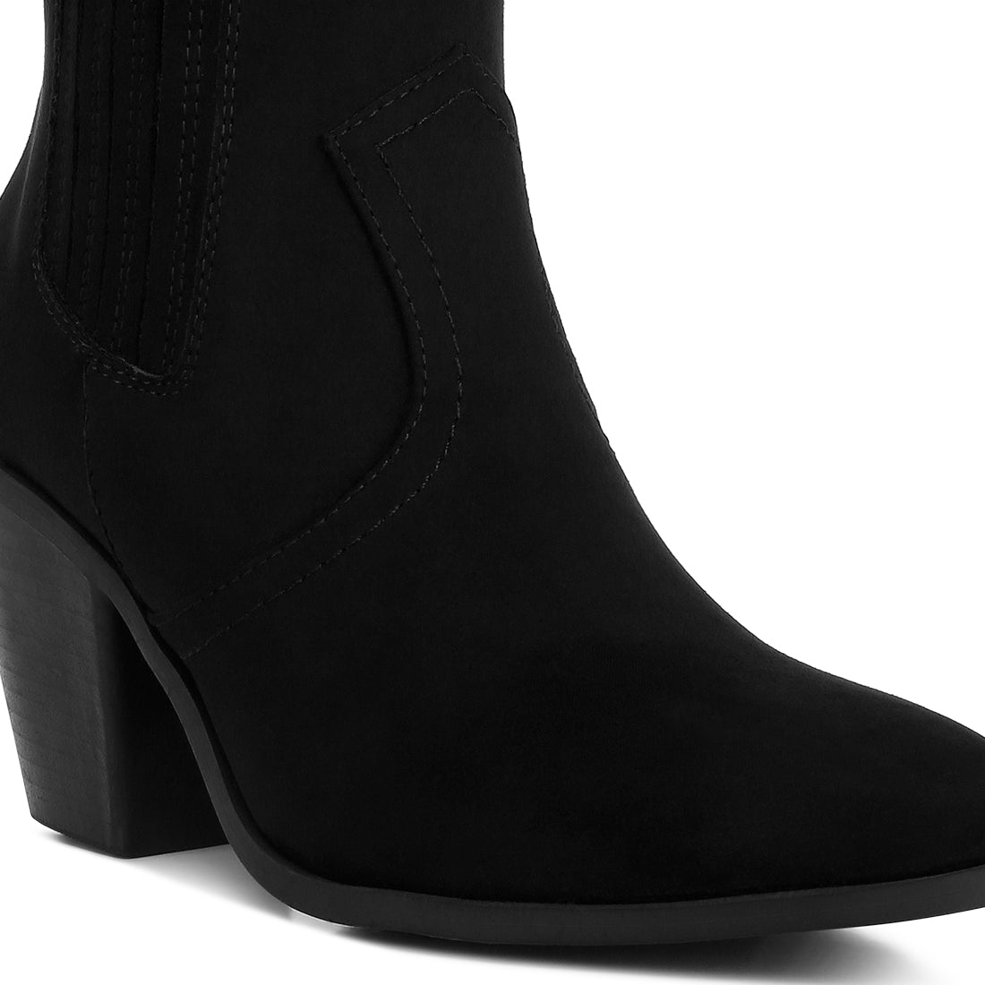 yale high ankle cowboy boots#color_black