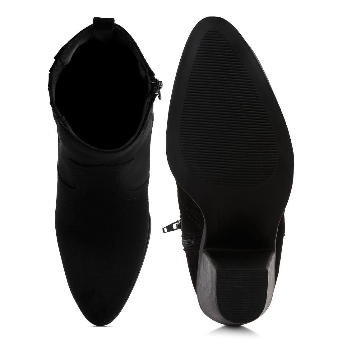 yale high ankle cowboy boots#color_black