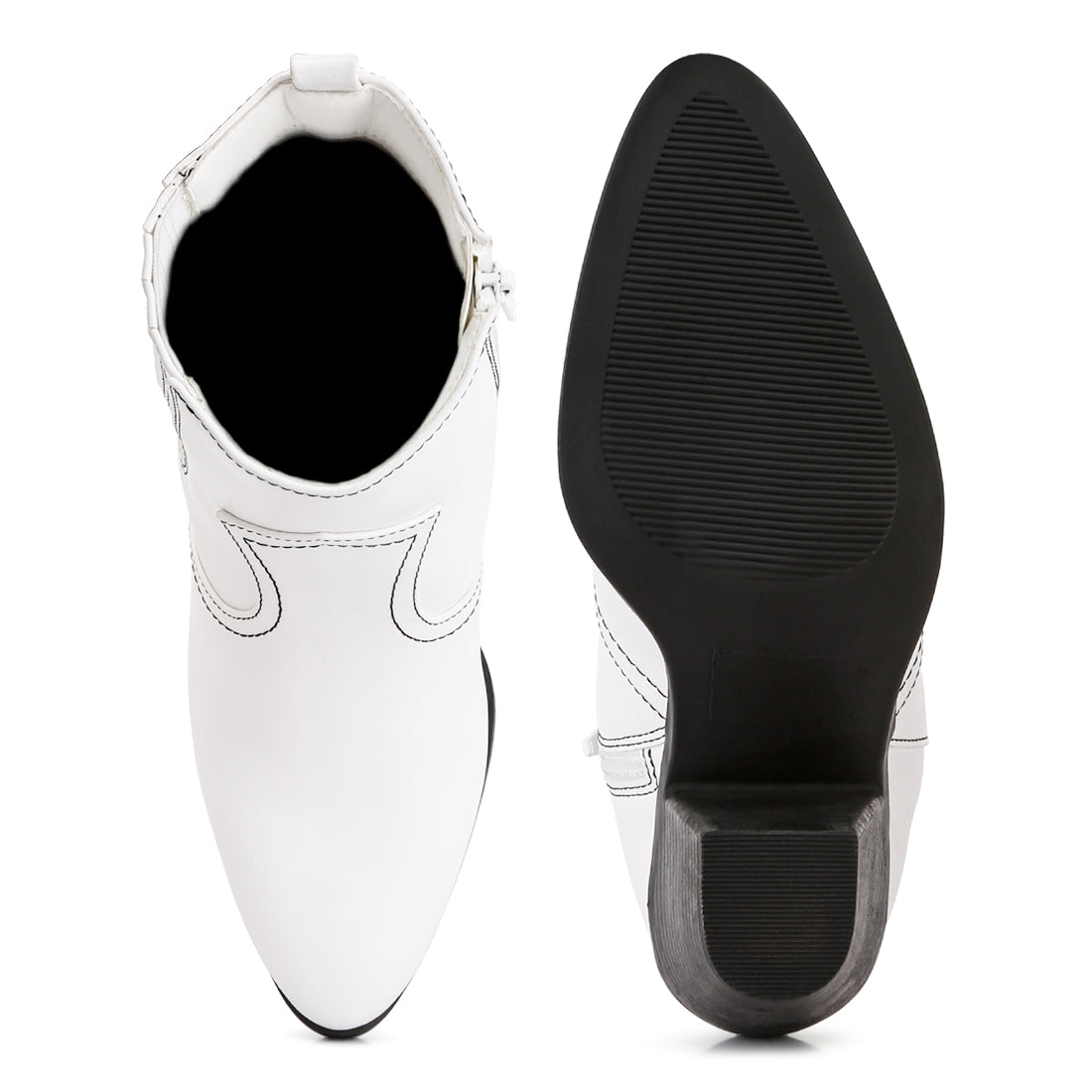 yale high ankle cowboy boots#color_white