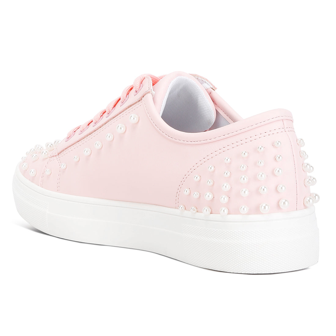 pearl embellished slip on sneakers#color_pink