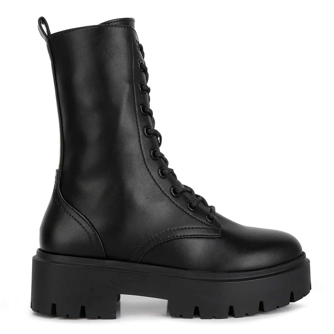 Black Ankle Combat Platform Boots