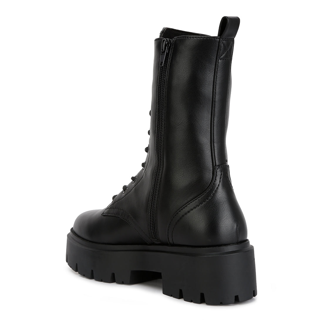 Black Ankle Combat Platform Boots