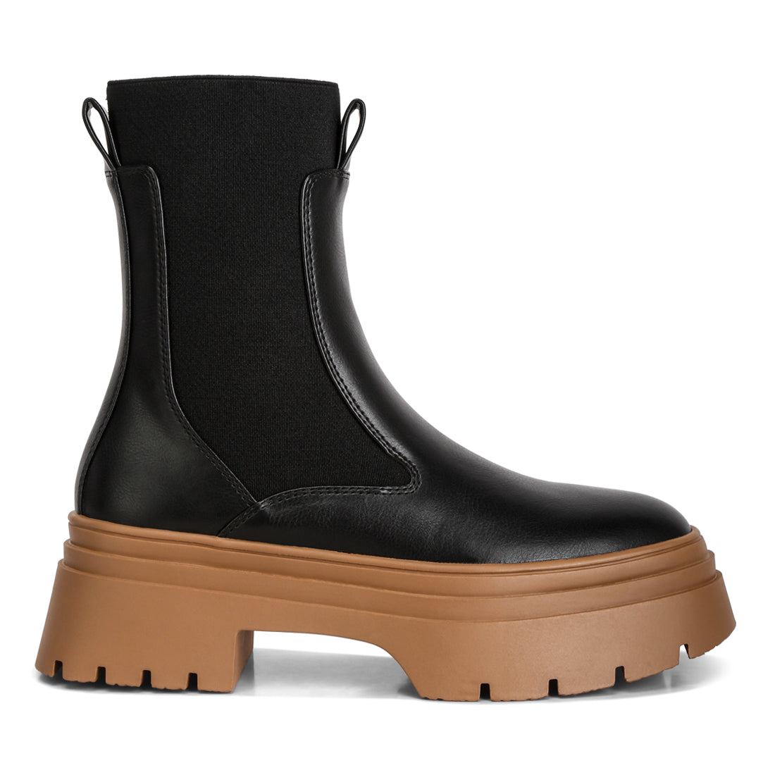 high top chunky chelsea boots#color_black