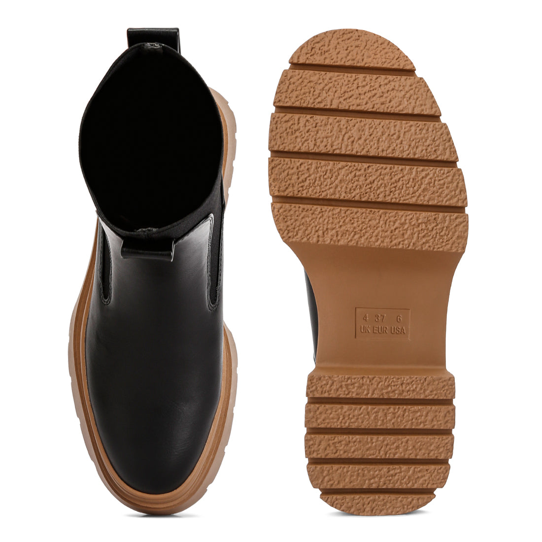 high top chunky chelsea boots#color_black