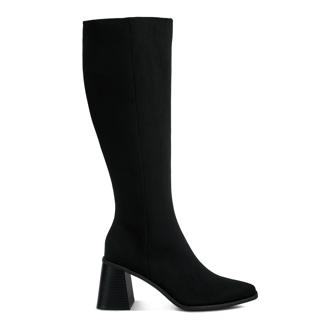block heel calf length boots#color_black