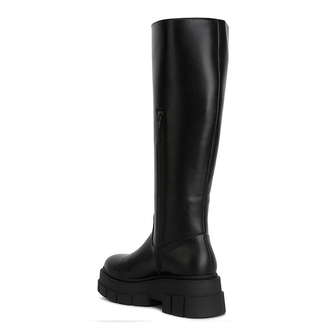chunky platform knee length boots#color_black
