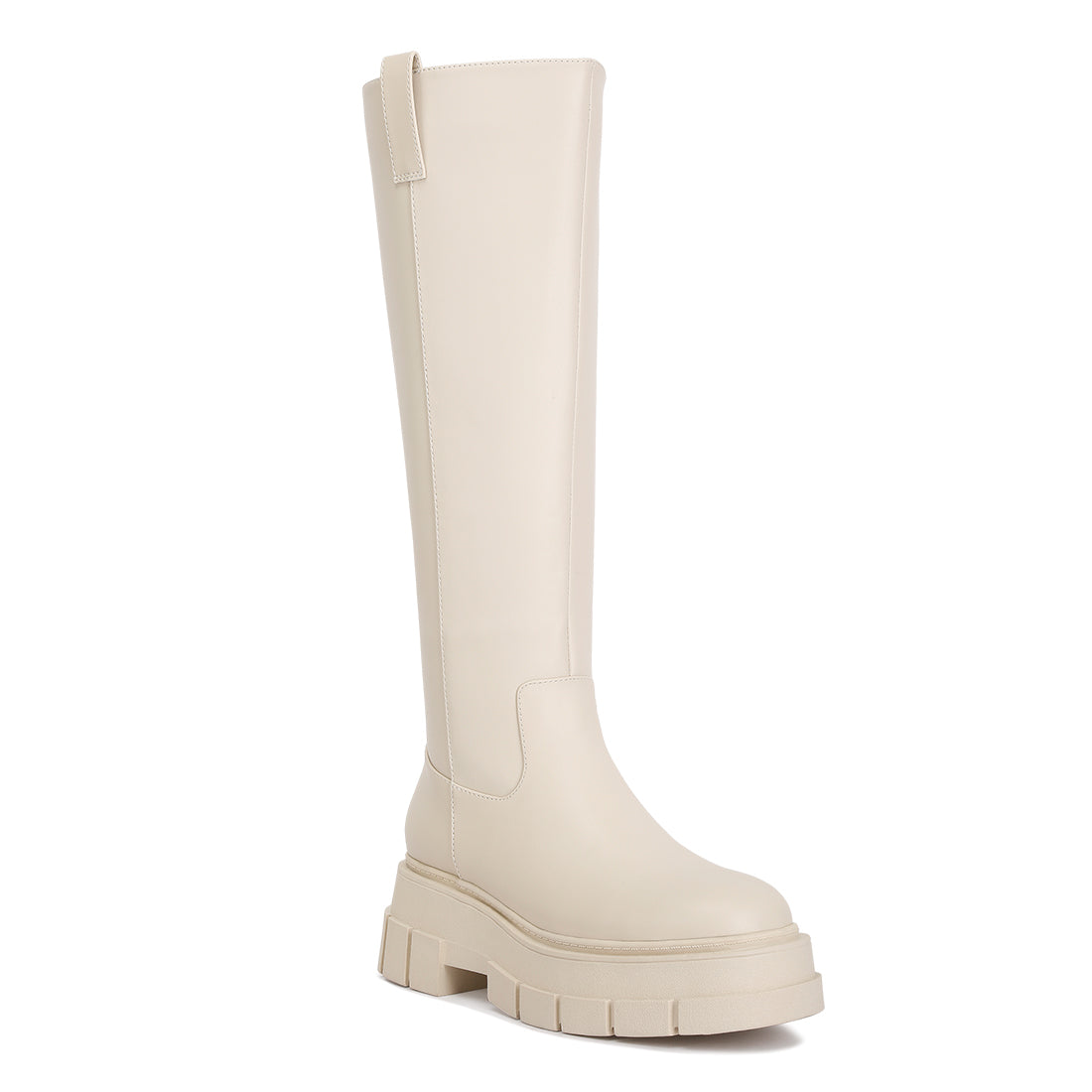 chunky platform knee length boots#color_beige