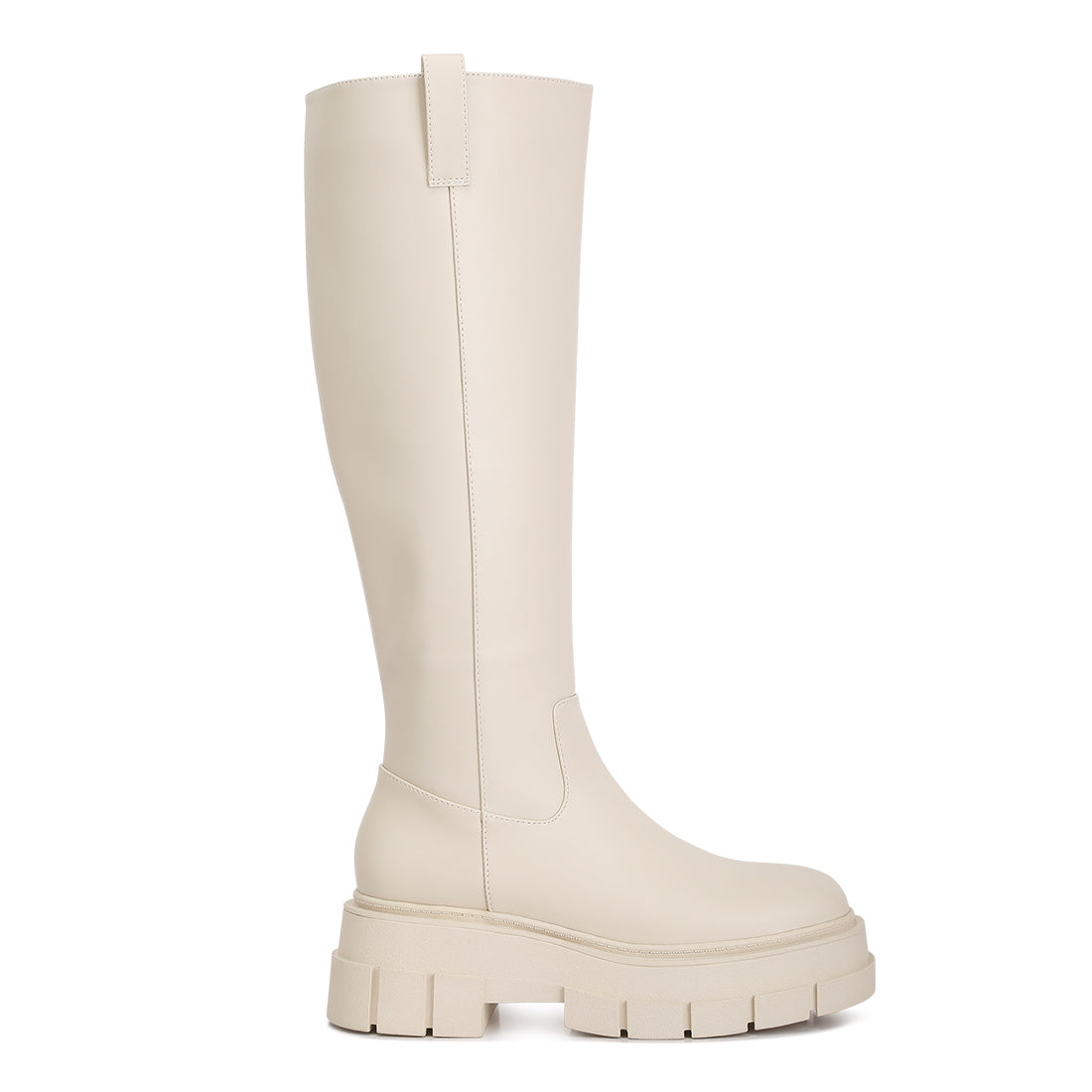 chunky platform knee length boots#color_beige