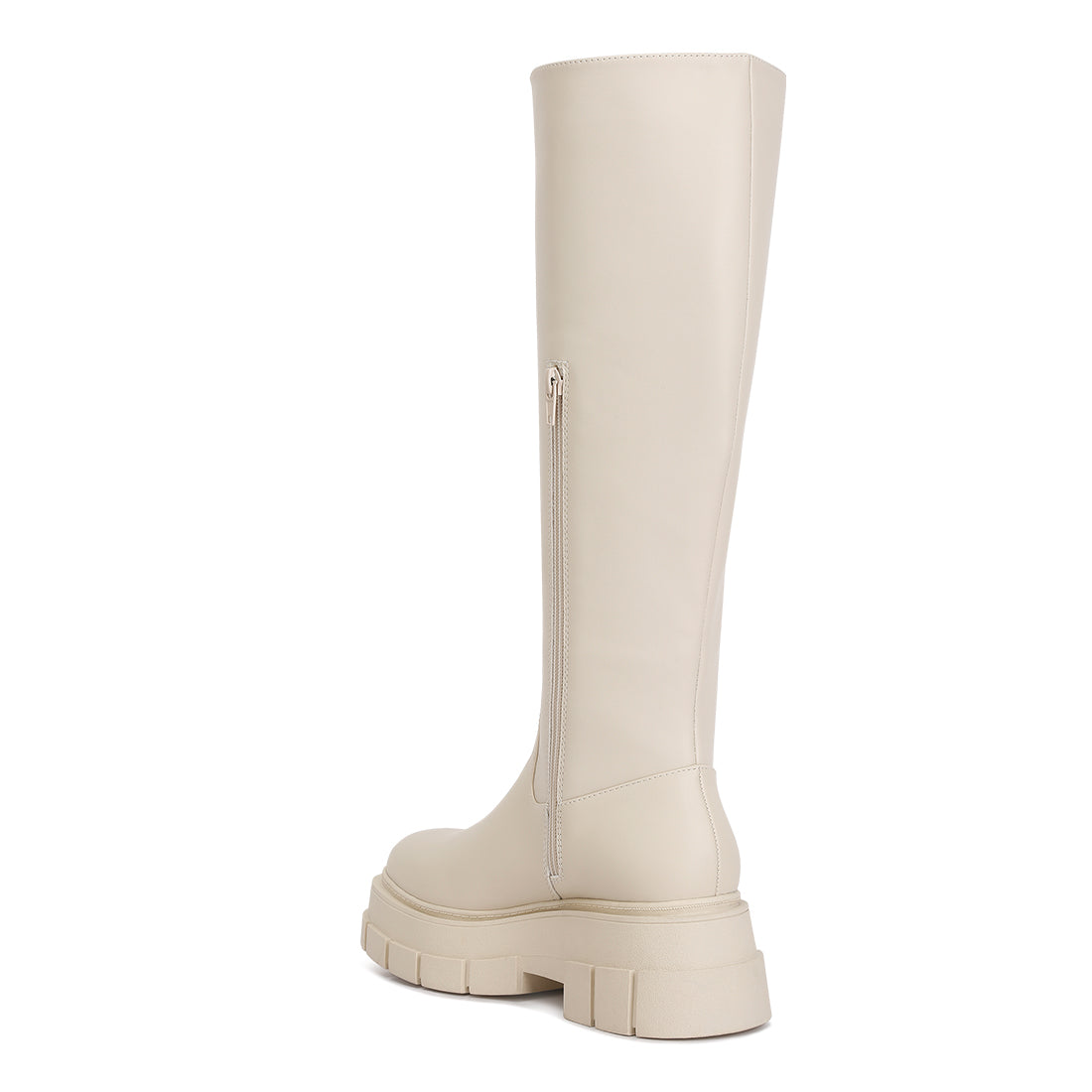 chunky platform knee length boots#color_beige