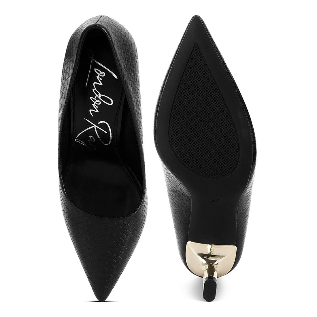 snake print fantasy heel pumps#color_black