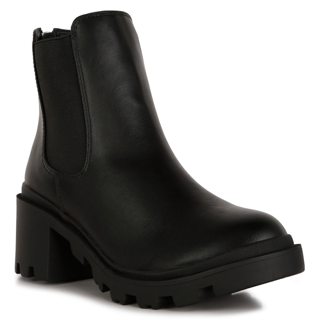 Block Heel Platform Chelsea Boots