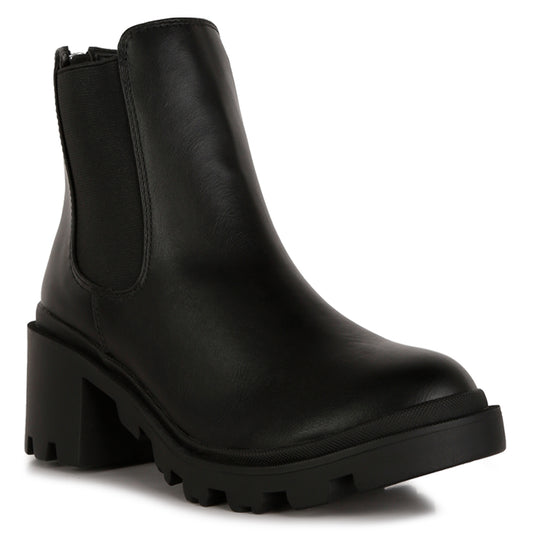 Block Heel Platform Chelsea Boots