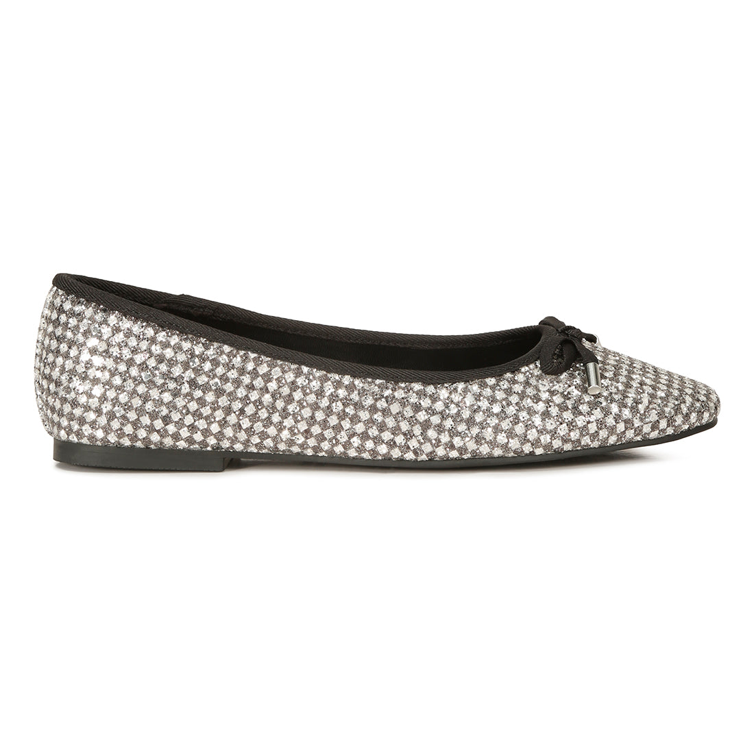 harriet giltter flat ballerina#color_black