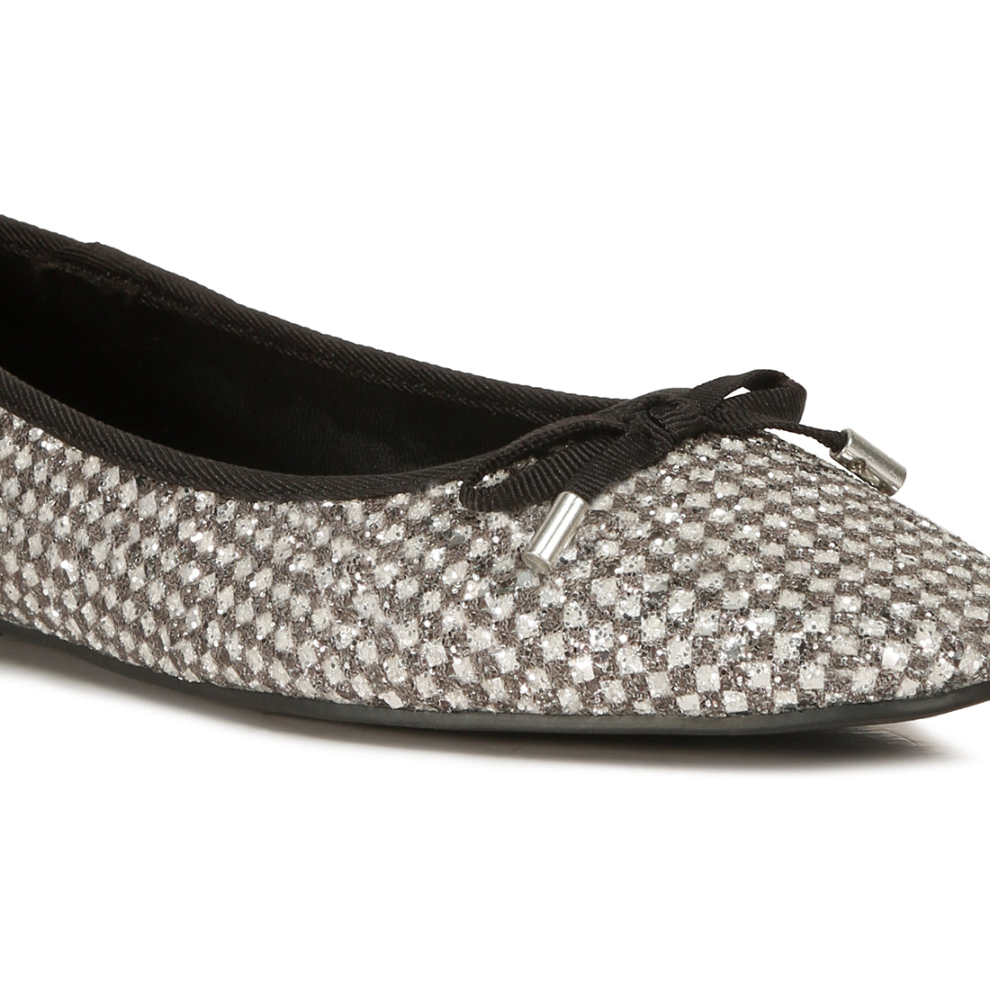 harriet giltter flat ballerina#color_black